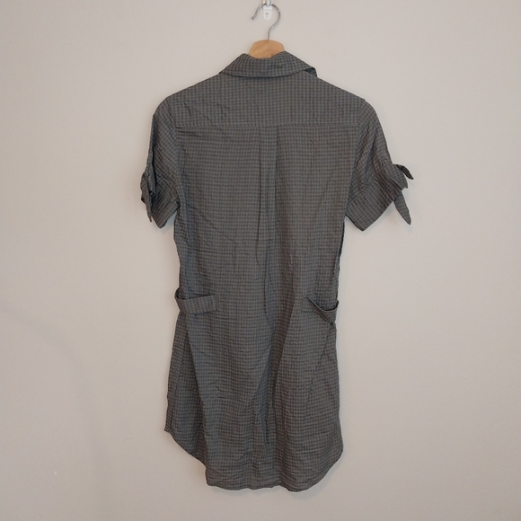 Anthropologie Fei Shirt Dress Green Grey Gingham Checked Size Small - Picture 4 of 6